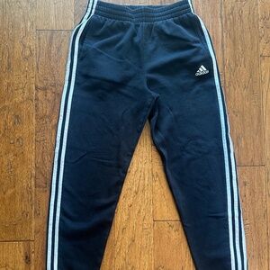Boys Adidas Black & White Sweatpants